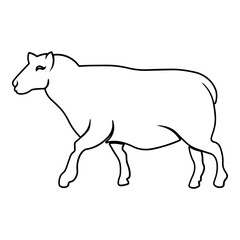 Sheep Side View Outline
