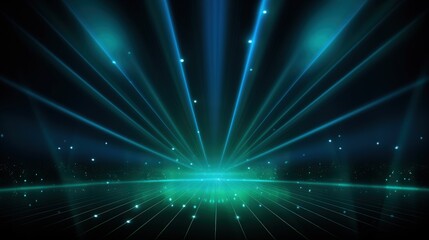 Naklejka premium A vibrant digital background with beams of light and sparkling effects, ideal for presentations.