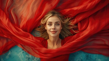 Woman with Red Scarf