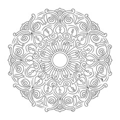 Vector creative luxury mandala line art design with white background