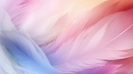 Obraz premium Soft, colorful feathers in pastel shades create a gentle and calming background.