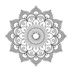 Vector coloring page mandala art design with white background