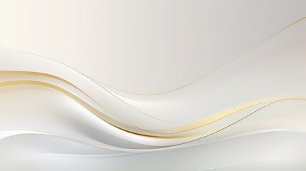 Obraz premium A smooth, abstract design featuring flowing curves in white and gold tones.