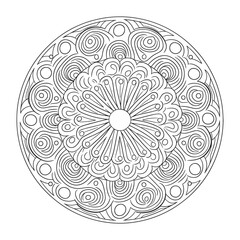 Vector coloring page mandala art design with white background