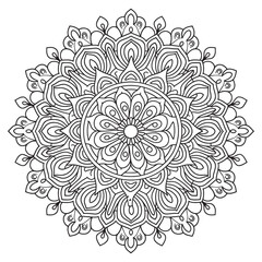 Vector creative luxury mandala line art design with white background