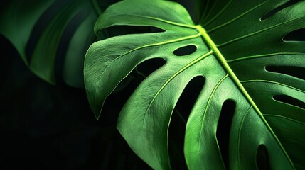   A leaf with holes centered on black background, featuring a black spot