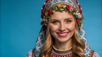 Portrait of smiling Latino woman, posing in studio shot.