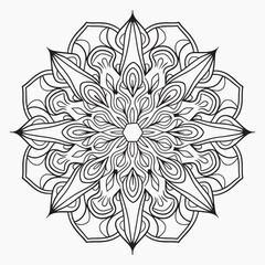 Luxury mandala art design with white background