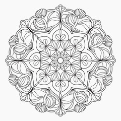 Vector mandala line art design with white background