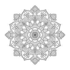 Vector mandala line art design with white background