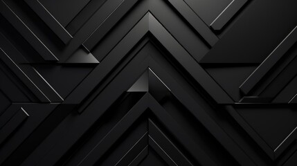 Obraz premium A textured abstract black background featuring layered geometric shapes.