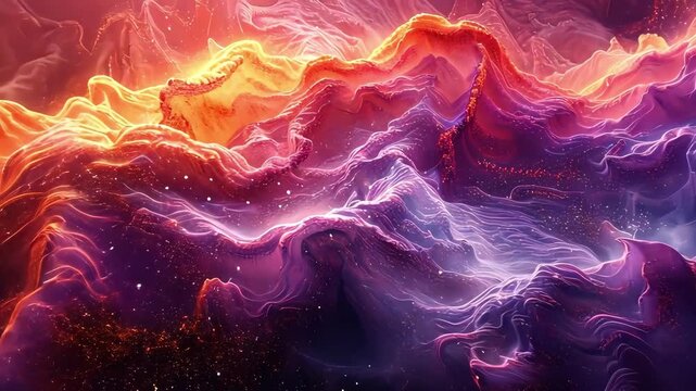 abstract vibrant mountain landscape with swirling colors, fantasy concept