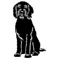 Sitting Barbet - French Water Dog