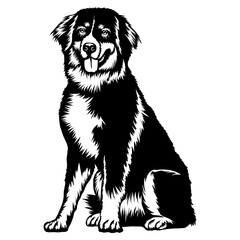 Sitting Bernese Mountain Dog