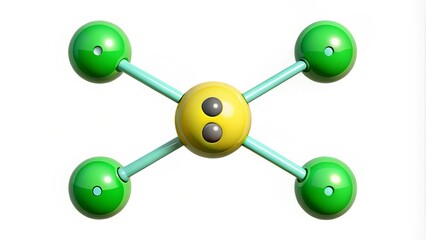 Obraz premium Illustration of the Lewis dot structure for hydrogen chloride (HCl), a diatomic molecule with one chlorine atom bonded