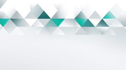 Fototapeta premium Abstract geometric design featuring teal and gray triangles on a white background.