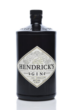 IRVINE, CALIFORNIA - 1 SEPT 2024: A bottle of Hendricks Gin distilled in Scotland.
