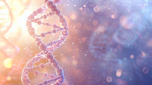 Abstract DNA Spin Microscopic View of Human Genome Structure on Light Background