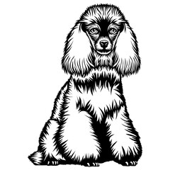 Sitting Miniature Poodle