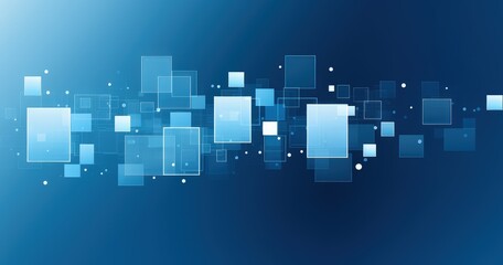 A digital abstract background featuring blue squares and circles, perfect for tech themes.