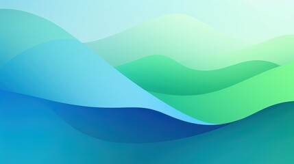 Obraz premium A serene abstract design featuring flowing waves in shades of blue and green.