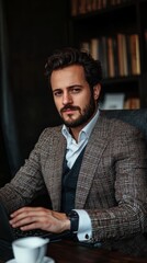 stylish businessman working in a office