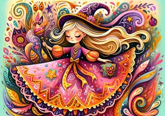 Naklejka premium Estrellas Mágicas: Sueños y Fantasía