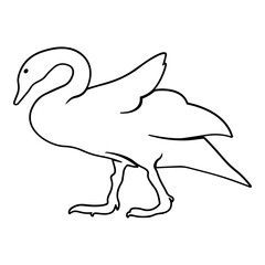 Swan Side View Outline