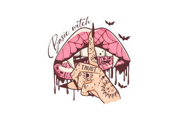 Basic witch trust, Halloween Witch PNG Sublimation T shirt design