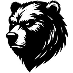 Powerful bear silhouette expressing anger