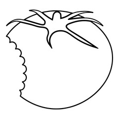 Tomato Bitten Outline