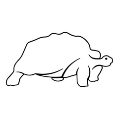 Turtle Side View Outline