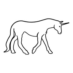 Unicorn Side View Outline