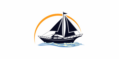 Fototapeta premium yacht logo abstract vector te...