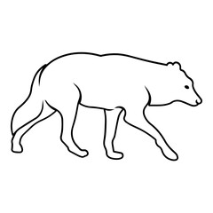 Wolf Side View Outline
