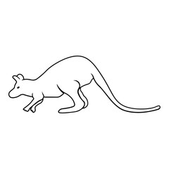 Wallaby Side View Outline