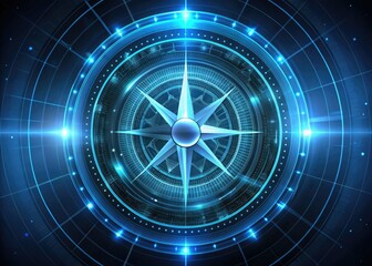 Futuristic Compass Interface Orbit
