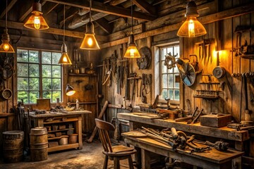 rusticworkshop ruggedwooden roughmetallic forgottenworktools nostalgicautomobilia oldfashionedlights nostalgicgarage warmb&w