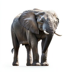 Obraz premium A large elephant standing on a white background