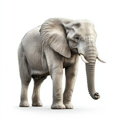 Obraz premium A white elephant standing on a white background