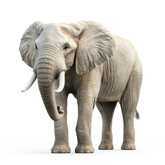 Obraz premium A large elephant stands alone on a white background