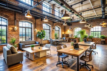 urban trendy coffee-fueled startup incubator exposed brick