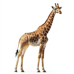 Fototapeta premium A giraffe standing on a white background