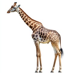 Fototapeta premium A giraffe standing on a white background