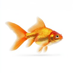 A goldfish swimming in a tank