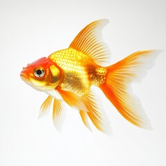Fototapeta premium A gold and white fish swimming in a tank