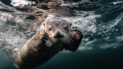 Sea Otter Underwater