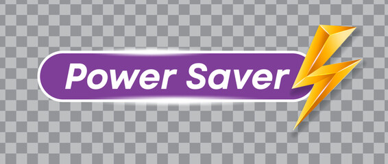 Minimalistic Power Saver icon featuring a lightning bolt to symbolize energy efficiency and battery saving. Ideal for eco-friendly, green energy, and sustainability-related design projects.