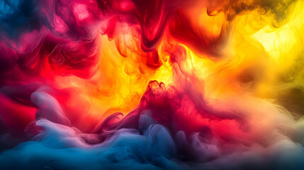 Fototapeta premium Abstract colorful ink swirls in water.