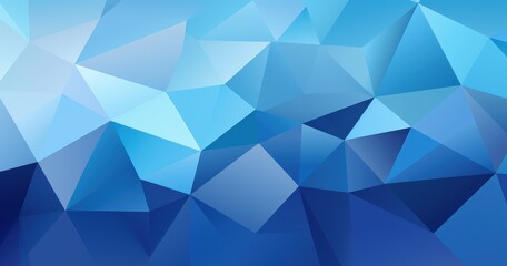Fototapeta premium A geometric abstract design featuring various shades of blue and triangular shapes.